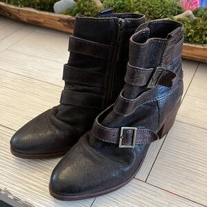 Kelsi Dagger Brooklyn Grandav Atlantic Calf Leather Buckle Boots sz 7.5